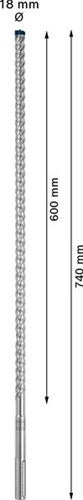Bosch tilbehør ekspert sds max-8x borehammer 18 x 600 x 740 mm - 1 stk. - 2608900223