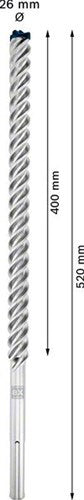 Bosch tilbehør ekspert sds max-8x borehammer 26 x 400 x 520 mm - 1 stk. - 2608900246