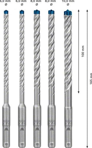 Bosch tilbehør ekspert sds plus-7x borehammer 6 6 8 8 10 mm 5-delt - 2608900198