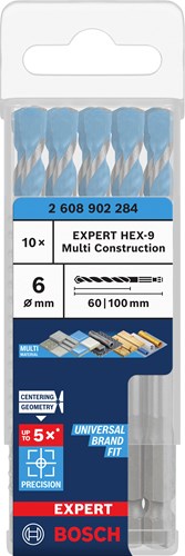Bosch tilbehør ekspert universalboremaskine | hex-9 | multikonstruktion | 6x60x100 | 10 styk - 2608902284