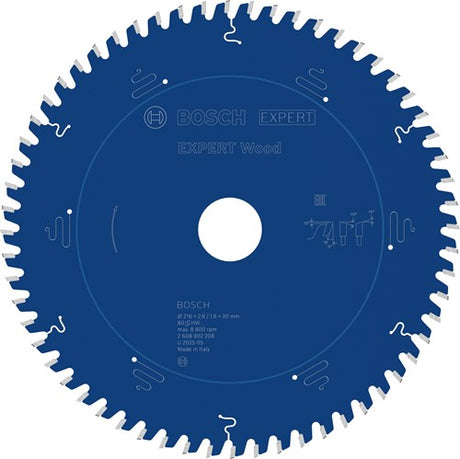 Bosch accessoires expert wood cirkelzaagblad | 216 x 2,6 1,6 x 30 mm | t60 - 2608902208