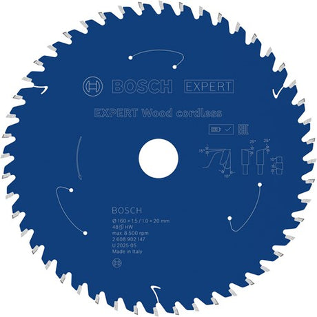Bosch tilbehør ekspert træ akku rundsavklinge | 160 x 1,5 1 x 20 mm | t48 - 2608902147
