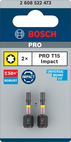 Bosch accessoires impact control t15 25mm | 2 stuks - 2608522473