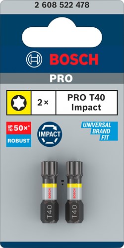 Bosch accessoires impact control t40 25mm | 2 stuks - 2608522478
