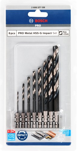 Bosch tilbehør metalboresæt | effektkontrol | hss| 8-delt - 2608577139