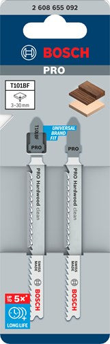 Bosch tilbehør pro hårdttræ clean t101bf stiksavklinge | 100 mm | 2-delt - 2608655092