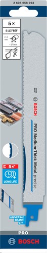 Bosch tilbehør pro medium tyk metal præcis s1137bef savklinge | 1 |1 x 25 x 225 mm | 5-delt - 2608658994