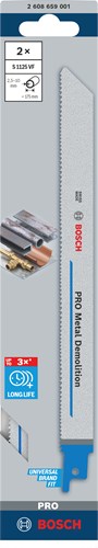 Bosch tilbehør pro metal nedrivning s1125vf savklinge | 1 |25 x 19 x 225 mm | 2-delt - 2608659001
