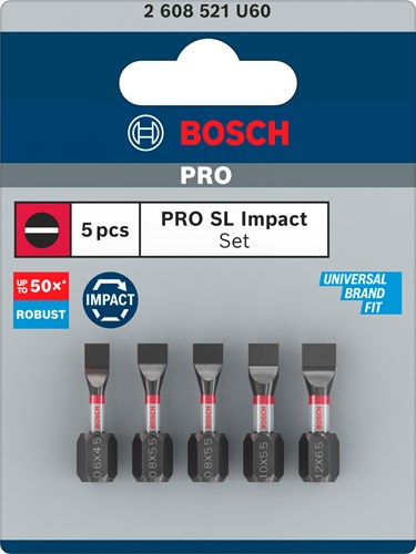 Bosch accessoires bosch pro sleufkopbits sl4,5 sl5,5(x2) sl5,5 sl6,5 25 mm 5-delig ...