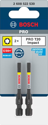 Bosch accessoires pro torx slagschroefbit | t20 | 55 mm | 2 stuks - 2608522530