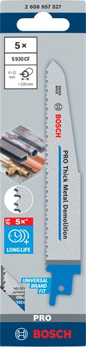 Bosch tilbehør frem- og tilbagegående savklinge s 930 cf udholdenhed til tungmetal 5 stk - 2608657527