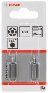 Bosch tilbehør t8h security-torx® bit ekstra hård t8h, 25 mm 2 stk - 2608522007