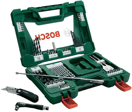 Bosch tilbehør v-line bor og bits med foldekniv, magnetstang og vinkelskruetrækker 68 dele - 2607017191