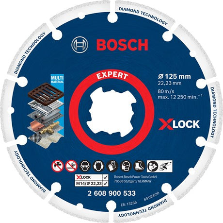 Bosch tilbehør bosch diamantskive x-lock ekspert til metal 125x22,23 mm - 2608900533