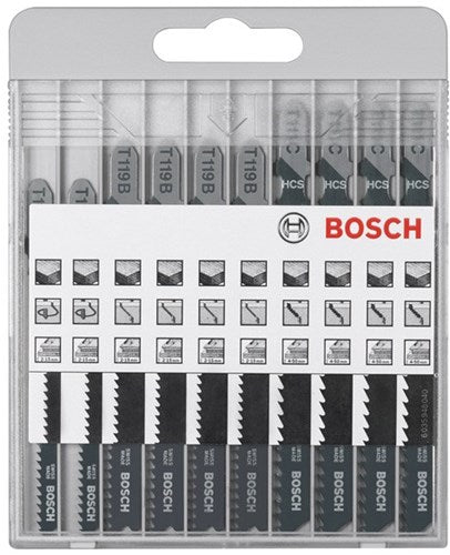 Bosch 10-delt Jigsaw Blade Set Basic for Wood