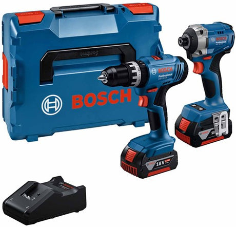 Bosch blå | kombipakke | gsb 18v-25 + gdx 18v-285 | 2 x 4.0ah + oplader | i l-boxx 136 - 0615a5008d