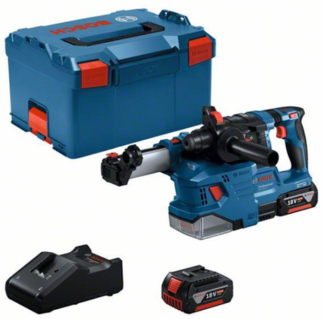 Bosch blauw bosch professional gbh 18v-22 accu combihamer sds-plus 1,9j + stofafzuiging 18v 4.0ah in koffer - 0611924003