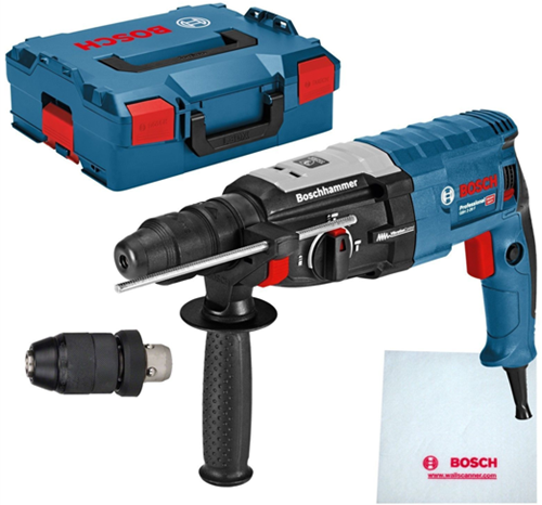 Bosch blå Bosch Professional GBH 2-28 F hammerbor (dybdeanslag 210 mm, håndtag, nøglefri borepatron 13 mm, udskiftelig borepatron SDS-plus)