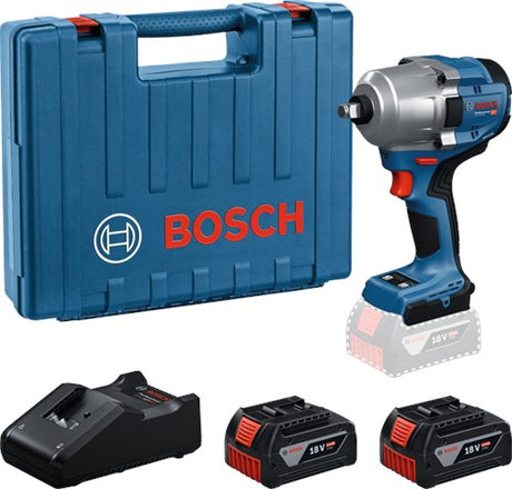 Bosch blå gds 18v-780 ledningsfri slagdriver | 2x GBA 18v 5.0 ah og oplader gal 18v-40 - 06019p4021