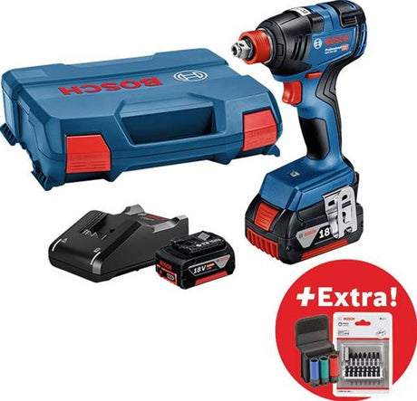Bosch blå gdx 18v-200 professionel | akku slagnøgle | sæt | 2x batterier | i l-boxx - 0615990m38
