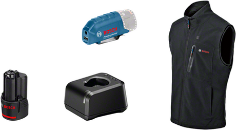 Bosch blå ghv 12 + 18v xa | opvarmet kropsvarmer l | inkl. batterioplader - 06188000g6