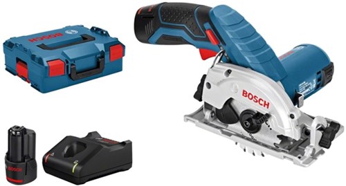 Bosch blå bosch professional gks 12v-26 rundsav - med 2x 12v batteri og oplader - i l-boxx