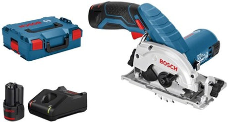 Bosch blå bosch professional gks 12v-26 rundsav - med 2x 12v batteri og oplader - i l-boxx