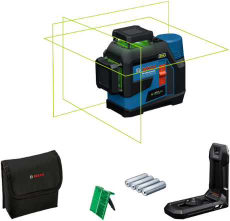 Bosch blå gll 12v-100-33 cg professionel linjelaser | 4x batteri 1,5v lr6 (aa) | i taske - 0601065400