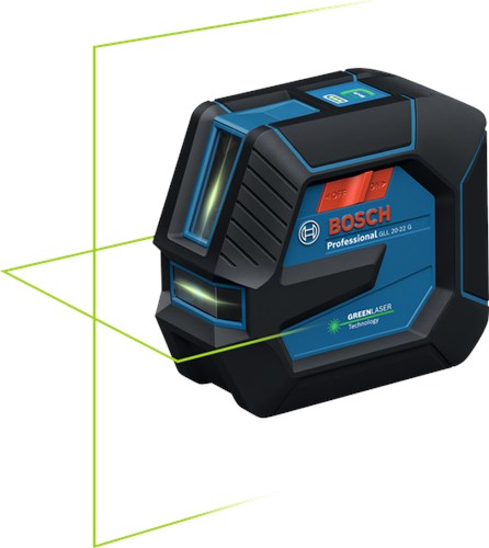 Bosch blå gl 20-22 g linjelaser | 4x batteri 1,5v lr6 (aa) | stativ bt 150 | i æske - 0601065601