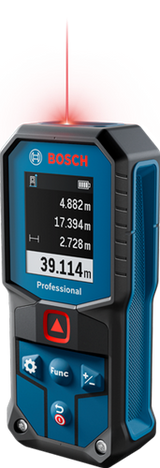 Bosch blå glm 40-31 laser afstandsmåler | 2 batterier 1,5v lr6 (aa) + opbevaringstaske - 0601075000