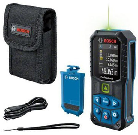 Bosch blå glm 50-27 cg | professionel laser afstandsmåler | genopladeligt batteri | 50 meter | grøn - 0601072u01