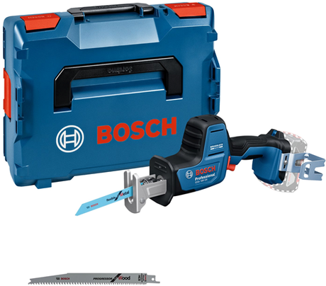 Bosch blå gsa 18v-24 stempelsav | solo i l-boxx | inkl. savklinge s922ef, s2345x, krog | uden batteri og oplader - 06016a5101