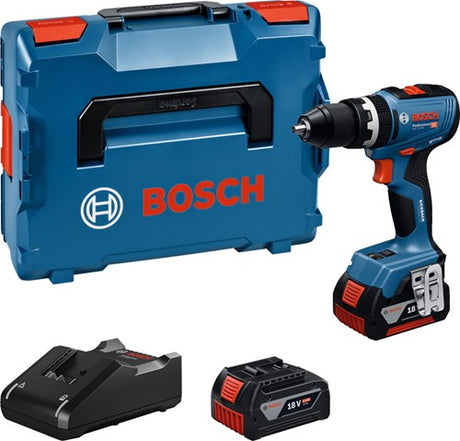 Bosch blå gsb 18v-65 akku slagboreskruetrækker | 2x GBA 18v 5,0 ah gal 18v-40 oplader - 06019n3303