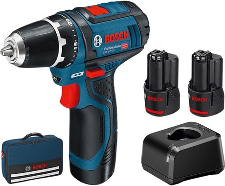 Bosch blå gsr 12v-15 akku boremaskine | 12v 2.0ah li-ion - 060186810f