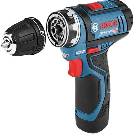 Bosch akku-boremaskine GSR 12V-15 FC (2x 2,0Ah + Gal 1230 CV + GFA 12-B)