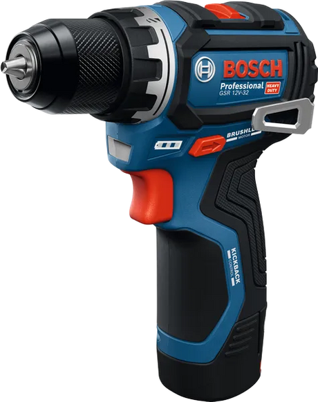 Bosch blå gsr 12v-32 akku boremaskine | 2x GBA 12v 2.0 ah og oplader gal 12v-20 - 06019n7003