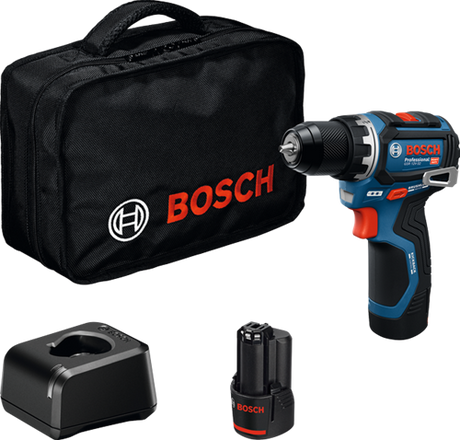 Bosch blå gsr 12v-32 akku boremaskine | 2x GBA 12v 2.0 ah og oplader gal 12v-20 - 06019n7003