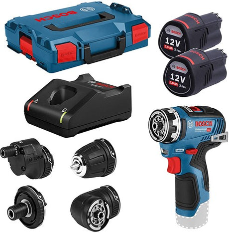 Bosch blå GSR 12V-35 FC batteridrevet skruetrækker + tilbehør | 2x 3,0ah batterier | i l-boxx - 06019h3000