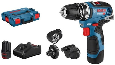 Bosch blå GSR 12V-35 FC batteridrevet skruetrækker + tilbehør | 2x 3,0ah batterier | i l-boxx - 06019h3000