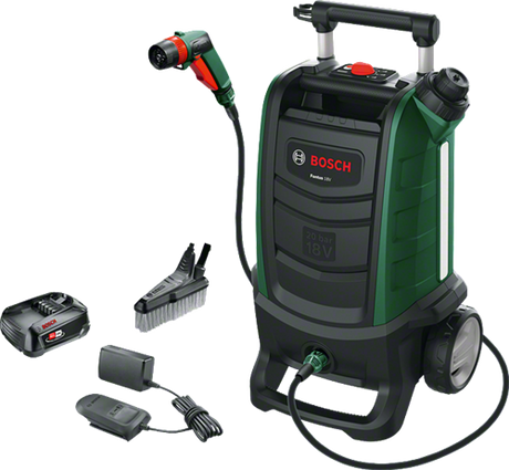 Bosch grøn font 18v | batteri højtryksrenser 20 bar inkl. tilbehør (1x 2,5ah batteri + oplader) - 06008b6101