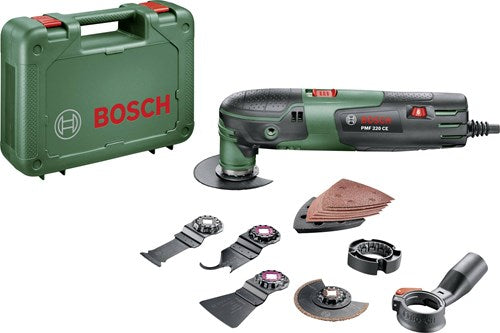 Bosch grøn bosch pmf 220 ce multiværktøj - med ledning - oscillerende - 220 w - inkl. 9 tilbehør og etui