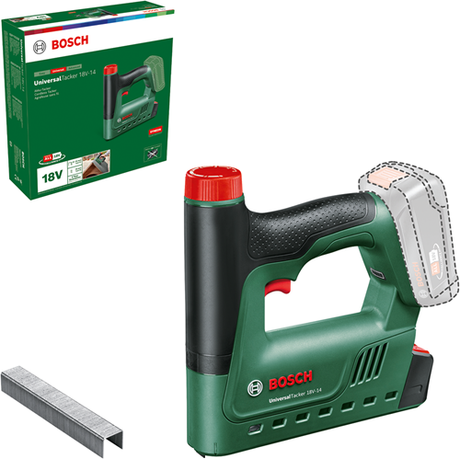 Bosch universaltacker 18v-14 batteri sømpistol - uden 18 v batteri og oplader - inkl. 1000 hæfteklammer
