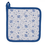 Clayre eef grydelapper roser hvid blå 20x20cm bomuld