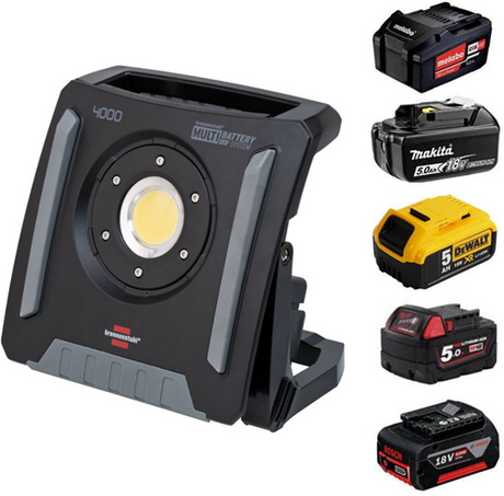 Brennerstuhl 1173140400 | multi batteri led byggelampe | 4000 ma | 4500 lm | ip65 | uden batteri - 1173140400