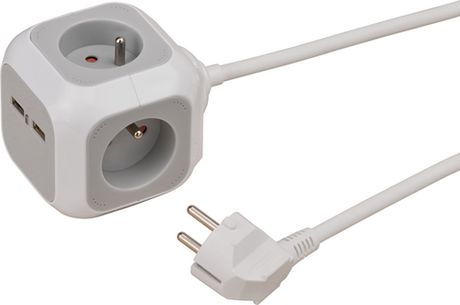 Brennerstuhl alea-power usb oplader strømskinne | 4-fold | 1,4m h05vv-f 3g1,5 | fr be - 1150101