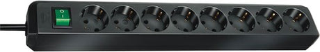 Brennerstuhl eco-line stikdåse med afbryder 8-vejs sort 3m h05vv-f 3g1.5 - 1159300018