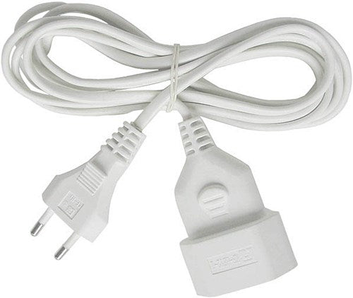 Brennerstuhl plast forlængerledning 3m hvid h03vv h2-f 2x0,75 - 1161660
