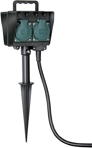 Brennerstuhl havestrømskinne med jordstift 4x230v stikkontakt til have | 1154440 - 1154440