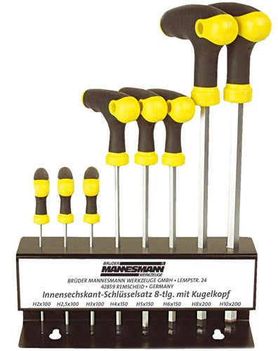 Brüder Mannesmann sekskantet T-greb sæt 8 dele (hobby) - 18165