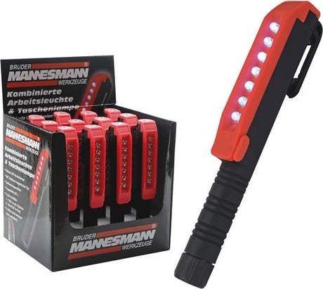 Brüder Mannesmann LED lommelygte og arbejdslampe 8 LED'er (hobby) - 30616